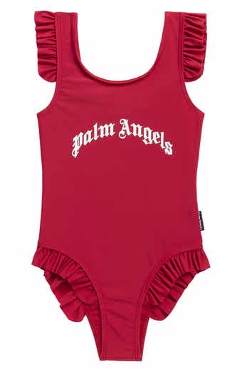 Kids' Curved Logo One-Piece Swimsuit