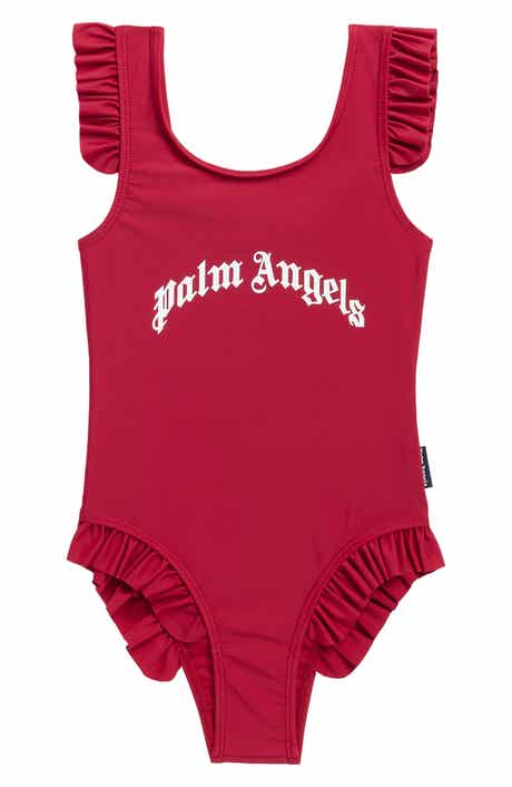 Kids' Curved Logo One-Piece Swimsuit