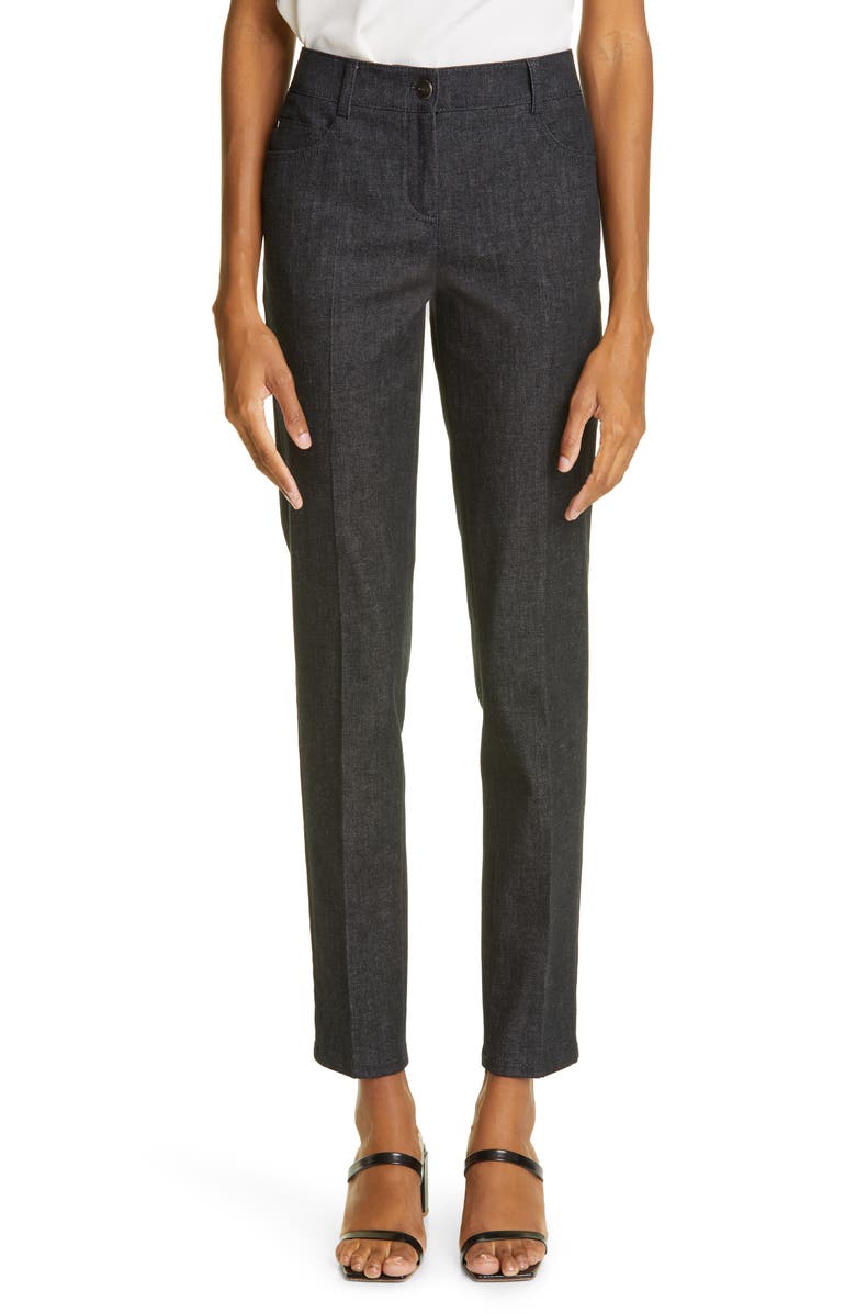 Akris Magda Stretch Denim Ankle Pants, Main, color, 