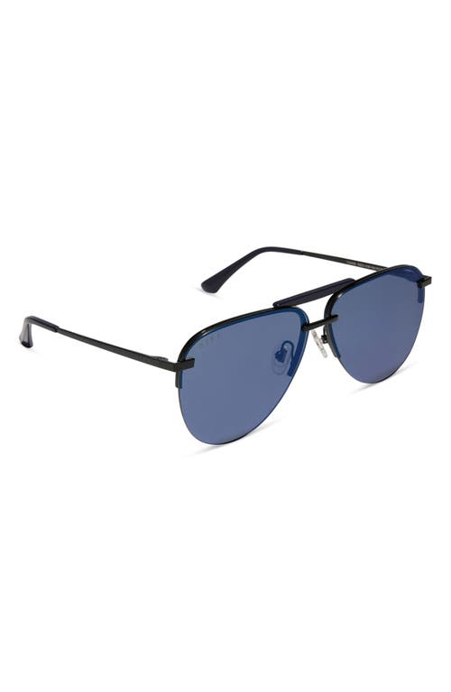 Diff Tahoe 65mm Oversize Aviator Sunglasses In Black/midnight Mirror