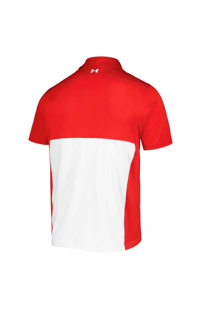 Under Armour Men's Under Armour Red/White Maryland Terrapins Green Blocked Polo Performance Polo, Alternate, color, 