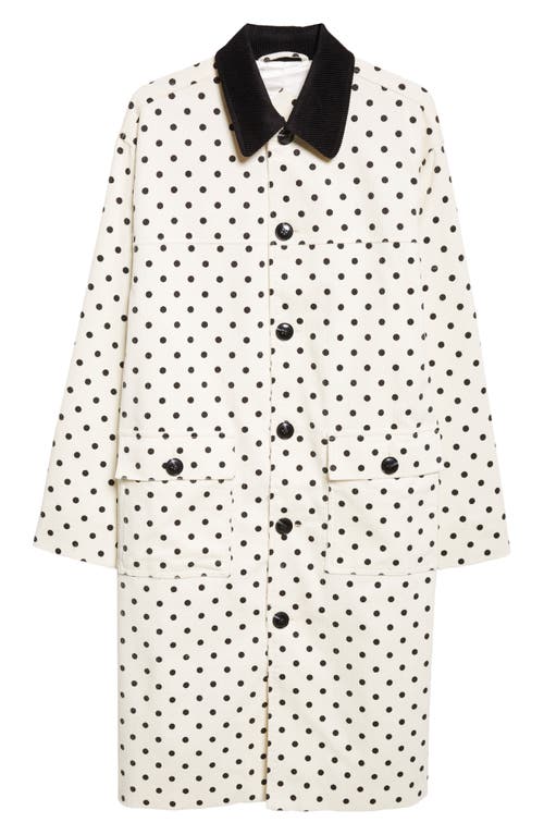 Tanner Fletcher Gender Inclusive Porter Polka Dot Coat In White