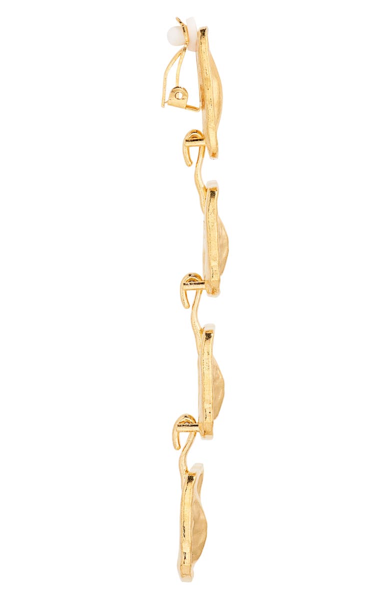 TOM FORD Croc Link Clip-On Drop Earrings, Alternate, color, 