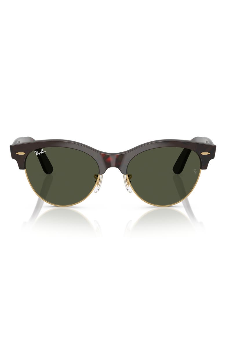 Ray-Ban Clubmaster Way 54mm Square Sunglasses, Main, color, Red Havana On Gold