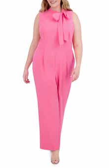 Vince Camuto Bow Neck Sleeveless Stretch Crepe Jumpsuit
