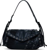 Desigual Grommet Trim Faux Leather Shoulder Bag