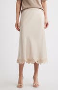 KOBI HALPERIN Brooks Lace Detail Satin Slip Skirt