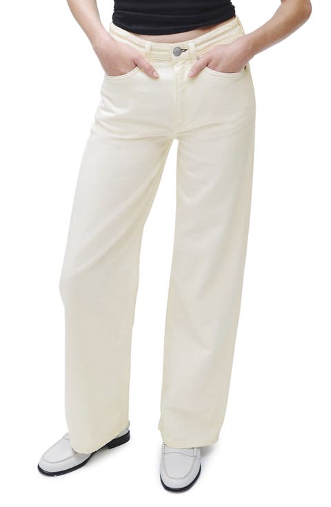 Featherweight Logan Wide Leg Jeans (Ecru)