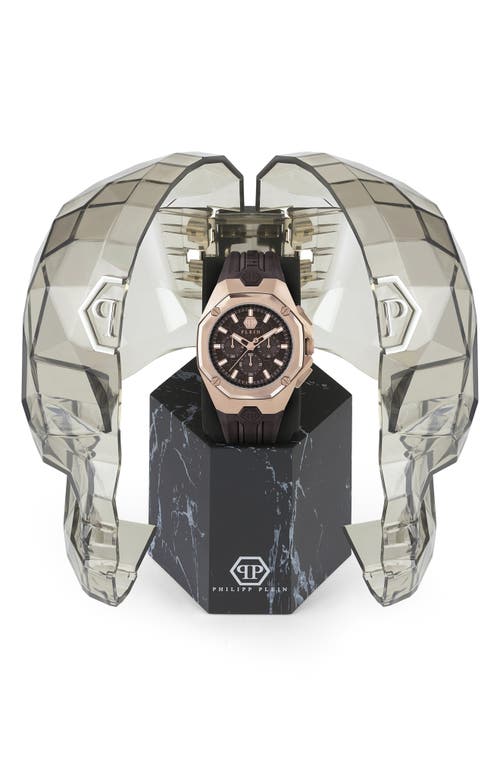 Philipp Plein Octagon Chronograph Silicone Strap Watch, 44mm