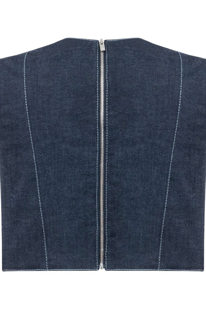 Vonk Crop Denim Top - Stylish Women's Jean Vest, Alternate, color, Blue