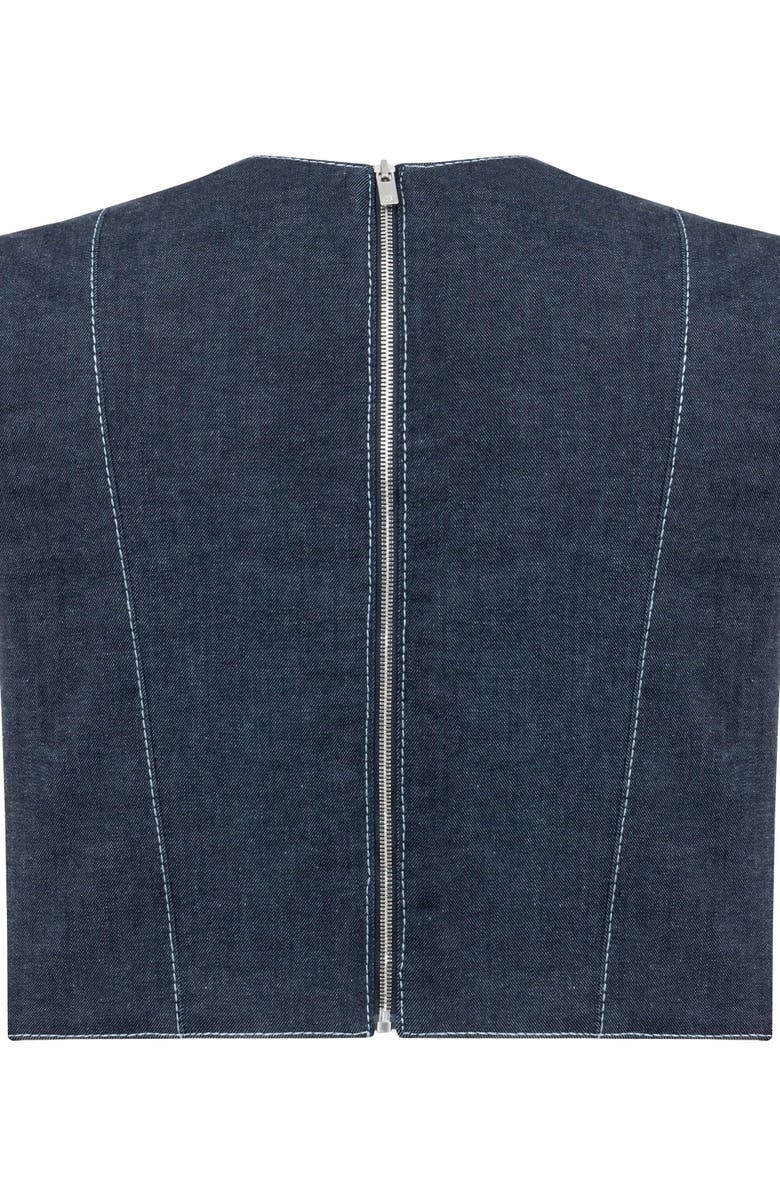 Jendue US Vonk Crop Denim Top - Stylish Women's Jean Vest, Alternate, color, Deep Blue