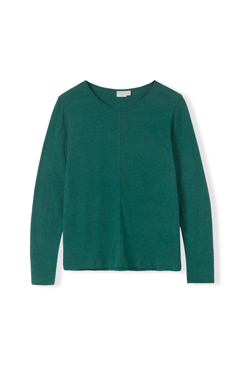 Linen Blend Long Sleeve T-Shirt, Alternate, color, Teal