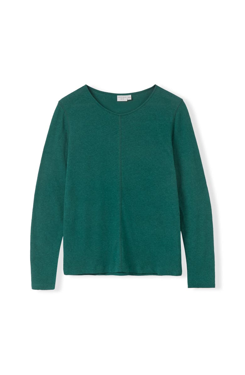 Celtic & Co. Linen Blend Long Sleeve Top, Alternate, color, Teal