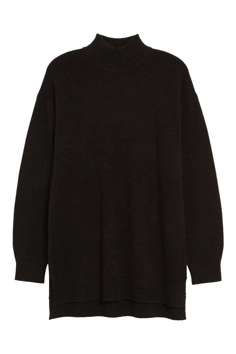 Wool & Cashmere Turtleneck Sweater, Alternate, color, BLACK