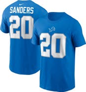 Nike Men's Nike Barry Sanders Blue Detroit Lions Retired Player Name & Number T-Shirt
