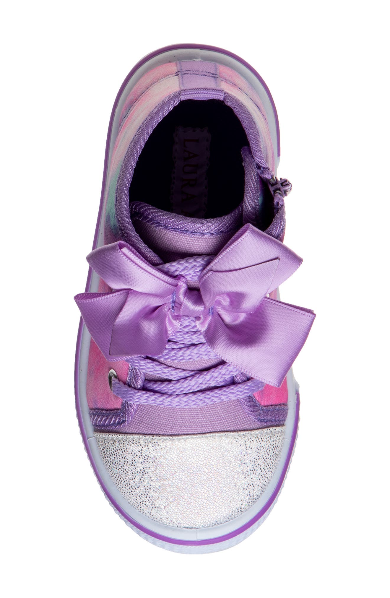 Laura Ashley Tie Dye Bow High Top Sneaker, Alternate, color, 