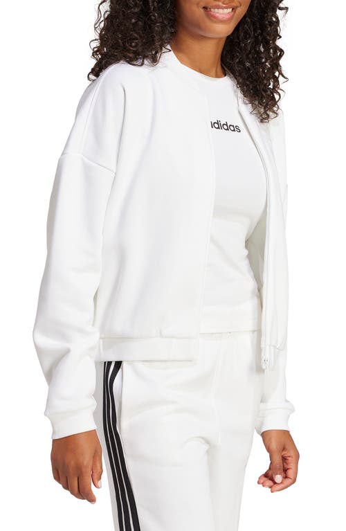 Adidas Originals Adidas Fleece Bomber Jacket In White