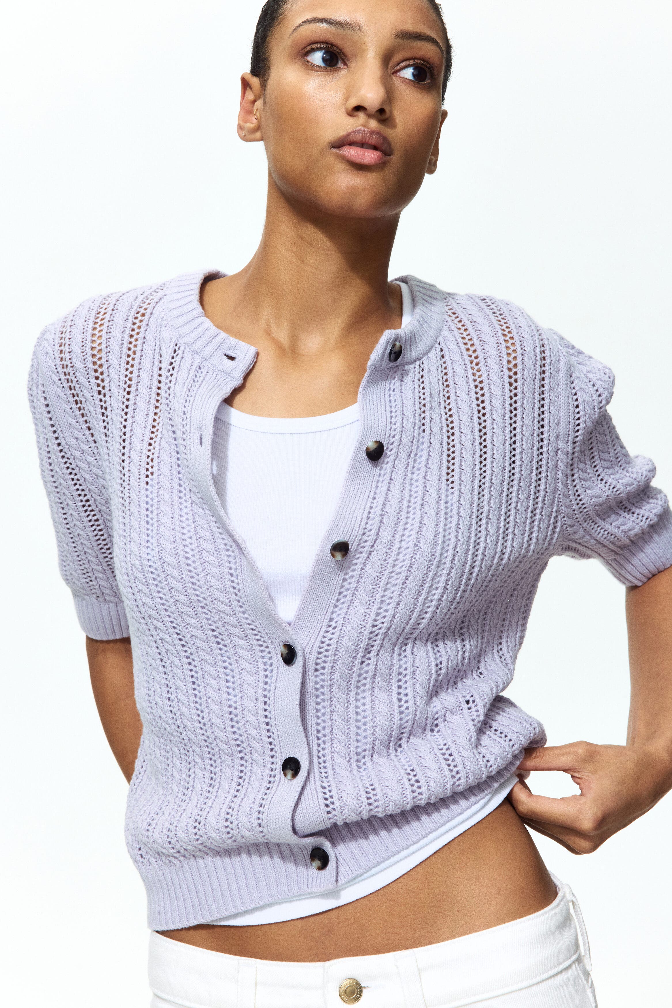 Pointelle-knit Cardigan - image 4