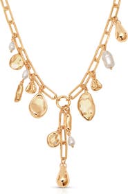 Ettika Liquid Metal Charm Y-Necklace