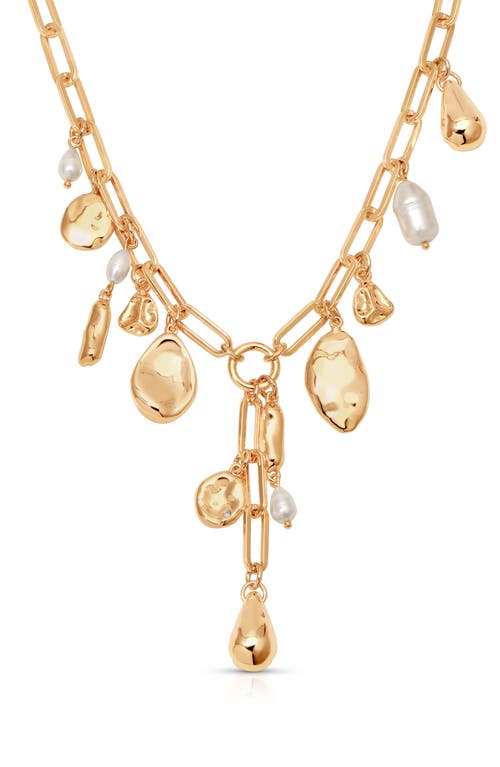 Ettika Melting Metal Charm Lariat Necklaces In Gold