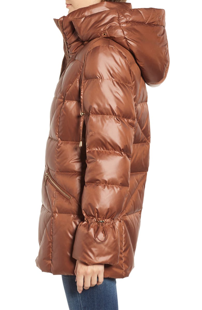 Kensie Cinched Sleeve Puffer Jacket, Alternate, color, 