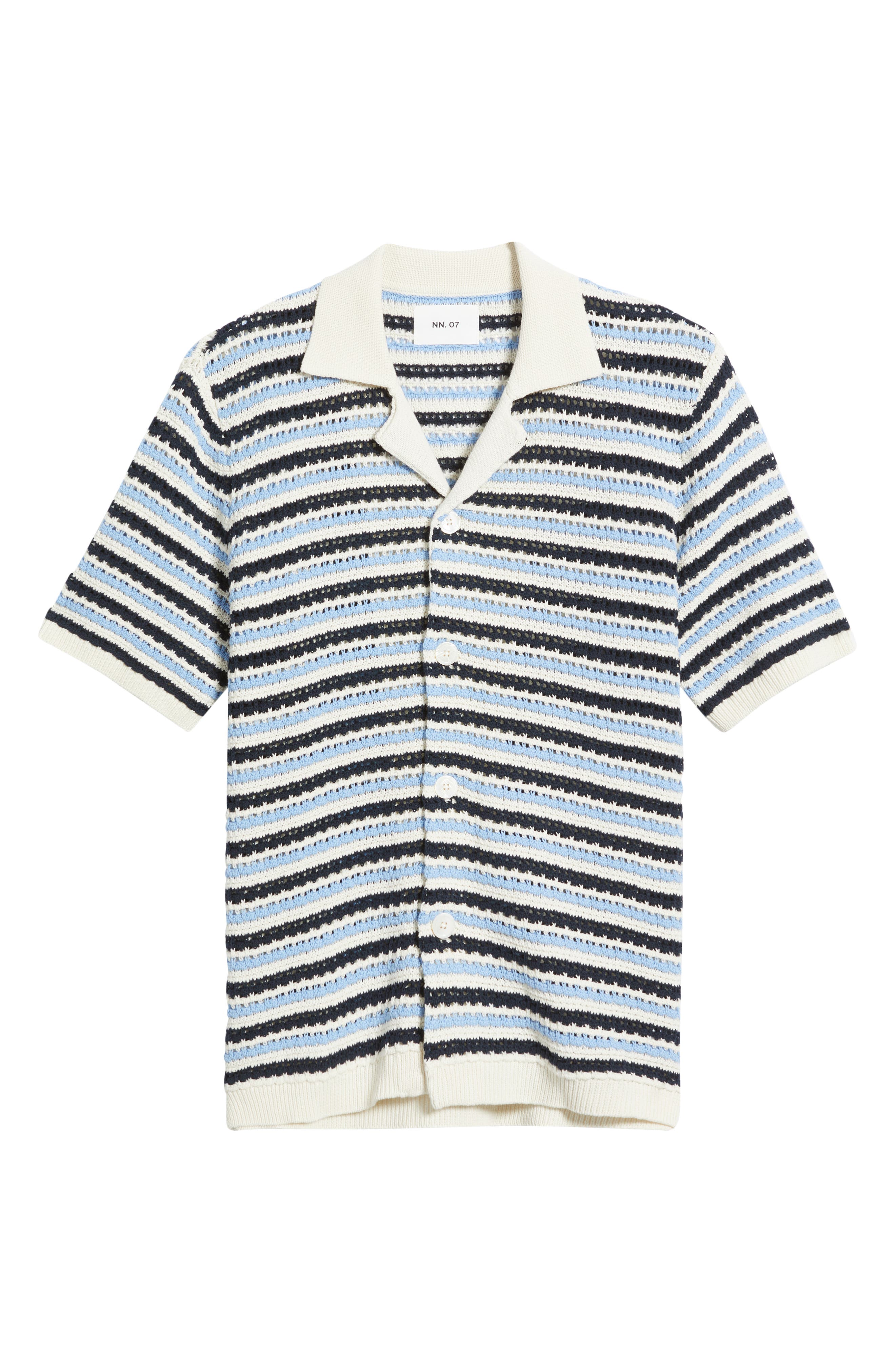 Henry 6636 Stripe Short Sleeve Organic Cotton Cardigan