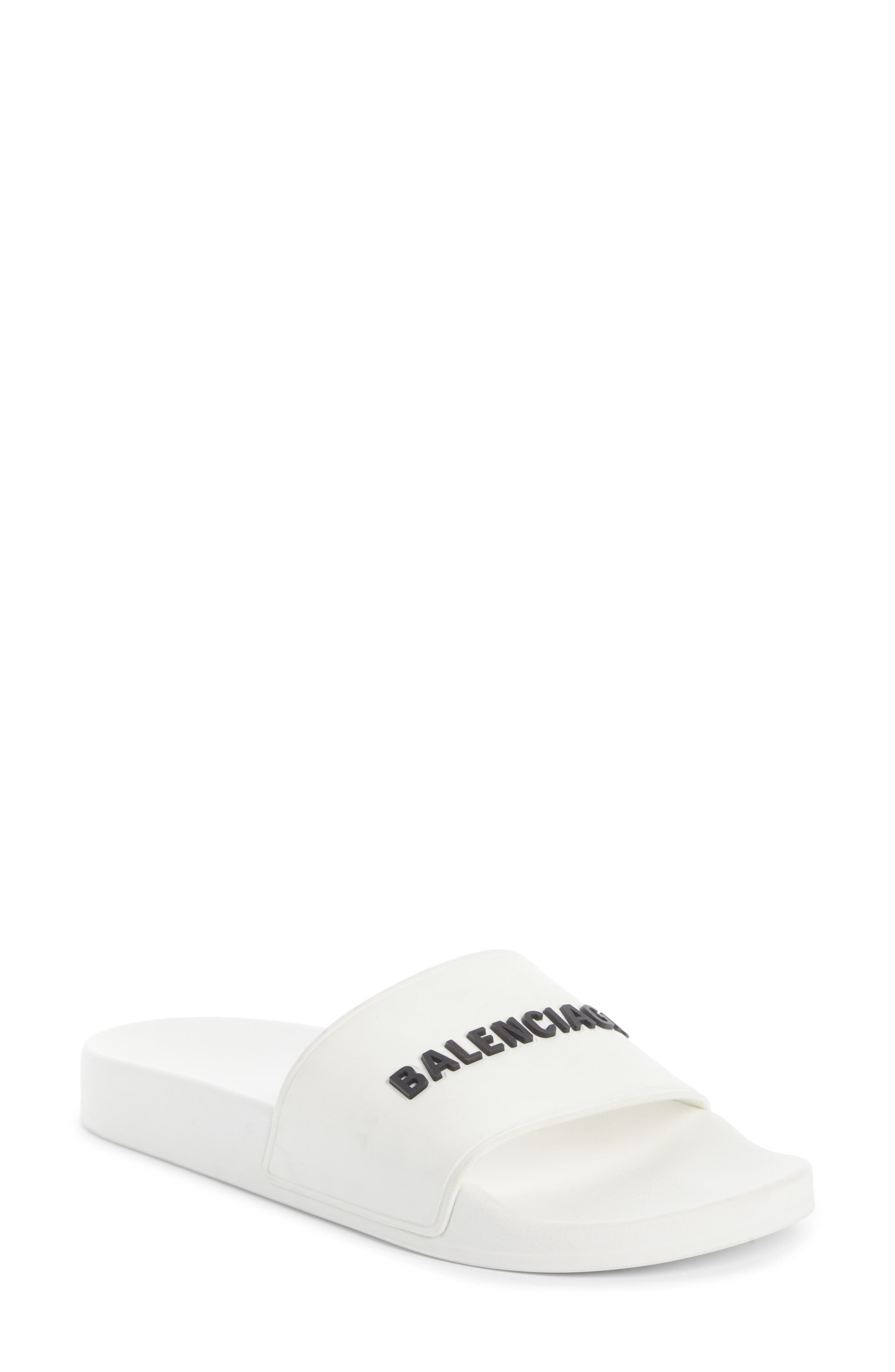 Balenciaga Logo Pool Slide Sandal, Main, color, 