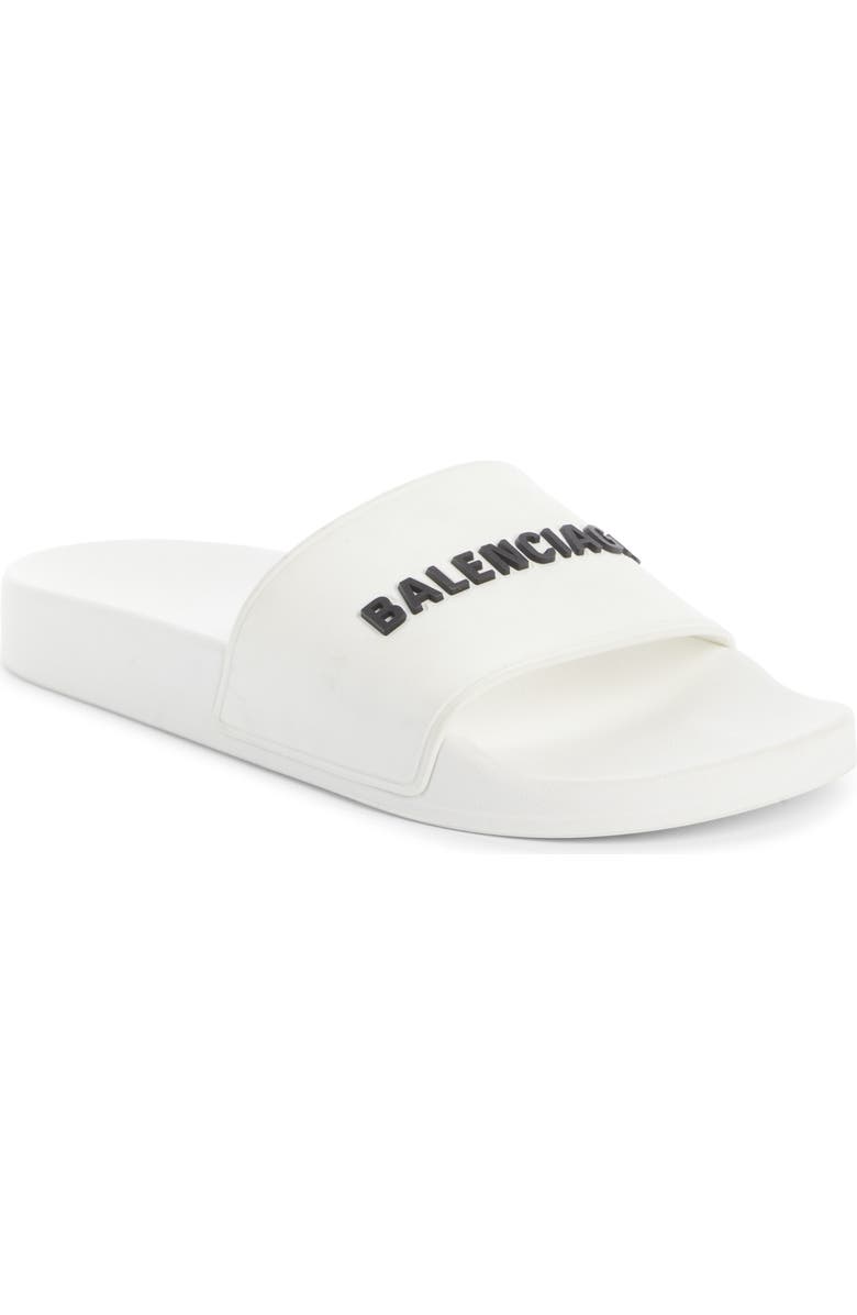 Balenciaga Logo Pool Slide Sandal, Main, color,