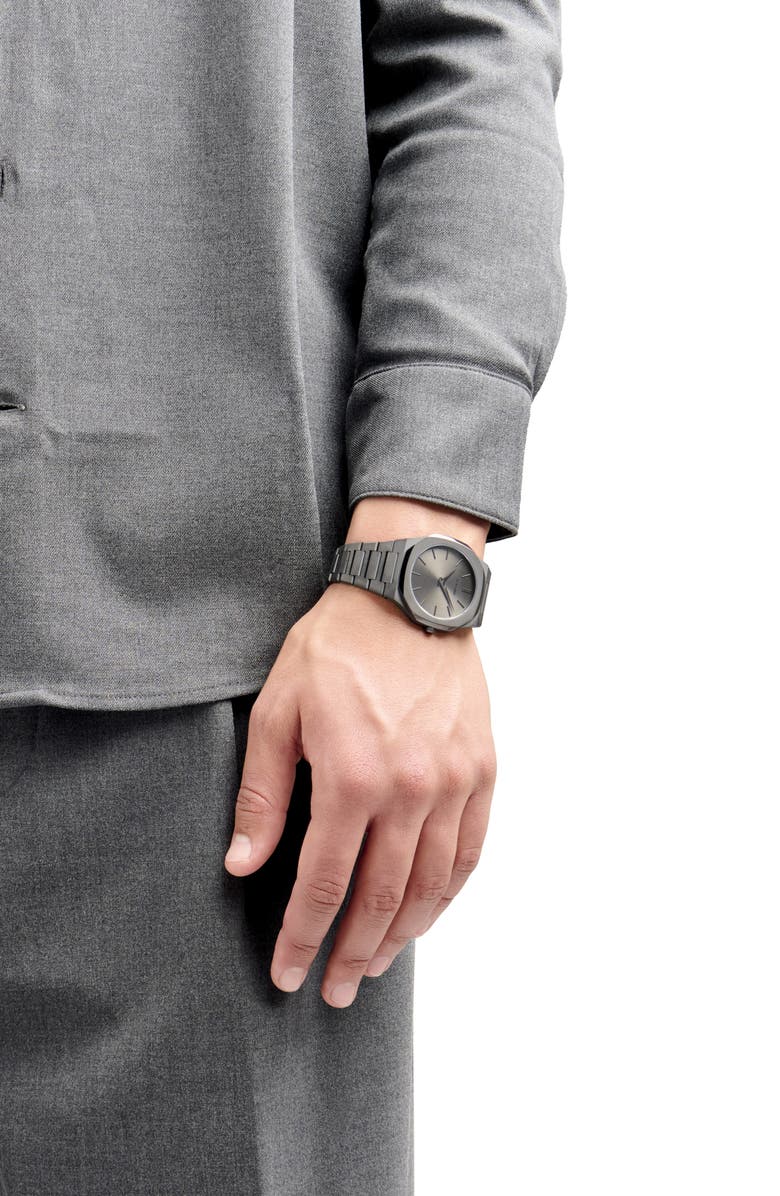 D1 Milano Ultrathin Bracelet Watch, 40mm, Alternate, color, Grey