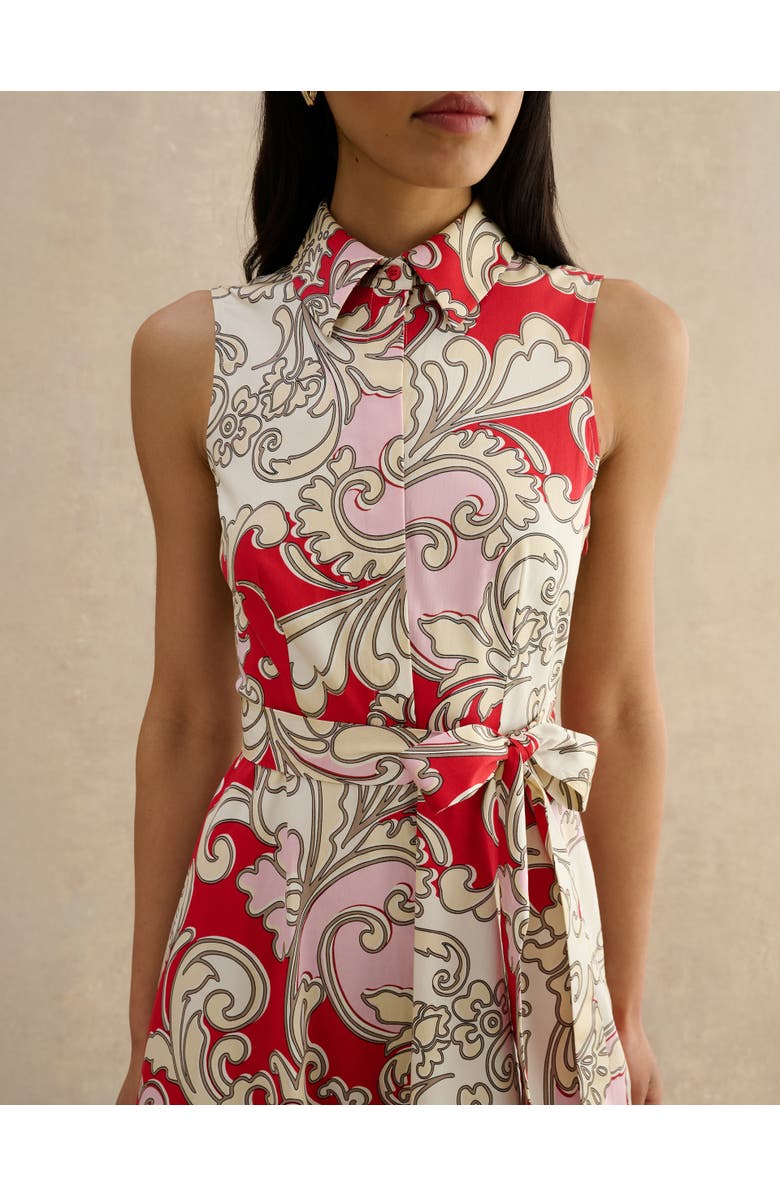 HOBBS LONDON Beki Printed Collar Shirt Dress, Alternate, color, Redmulti