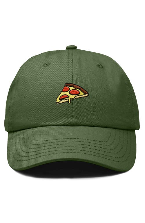 Dalix Pizza Slice Embroidered Dad Hat In Olive