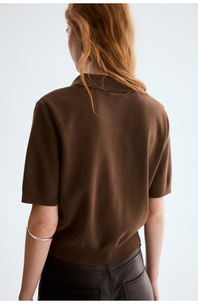 H&M Collared Cardigan, Alternate, color, Dark Brown