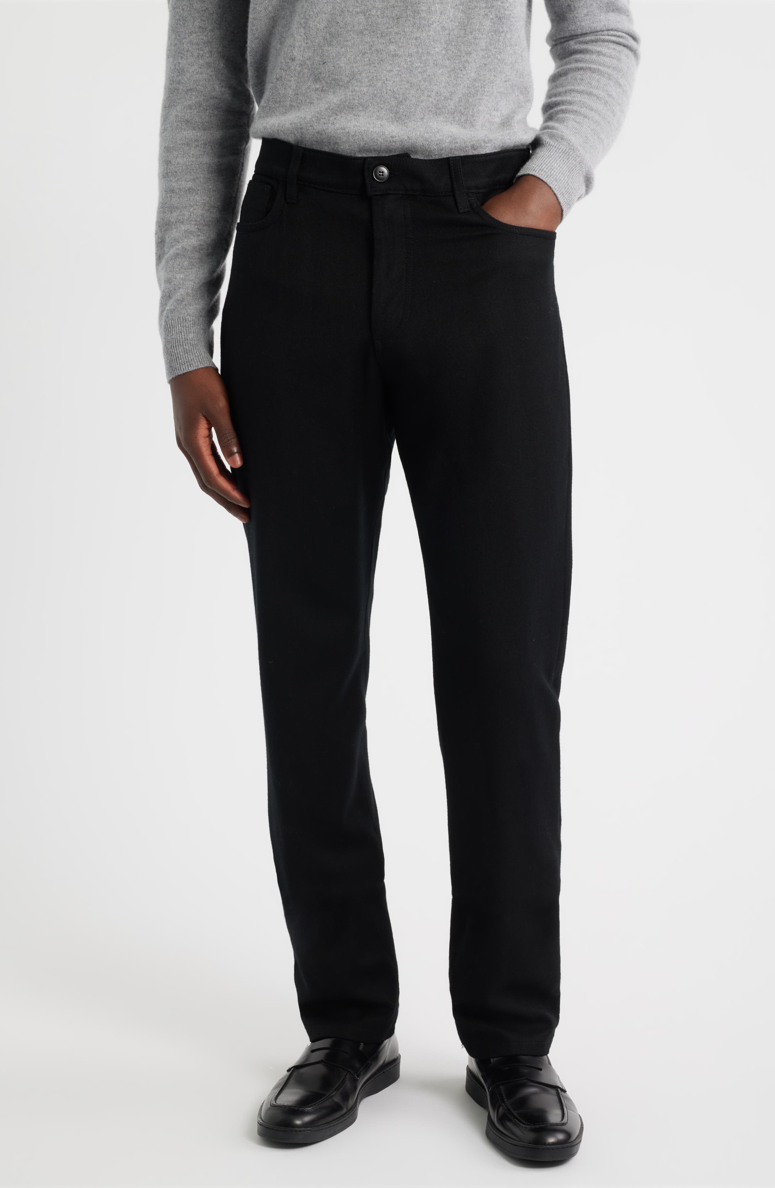 Canali Lightweight Regular Fit Wool Flannel Pants