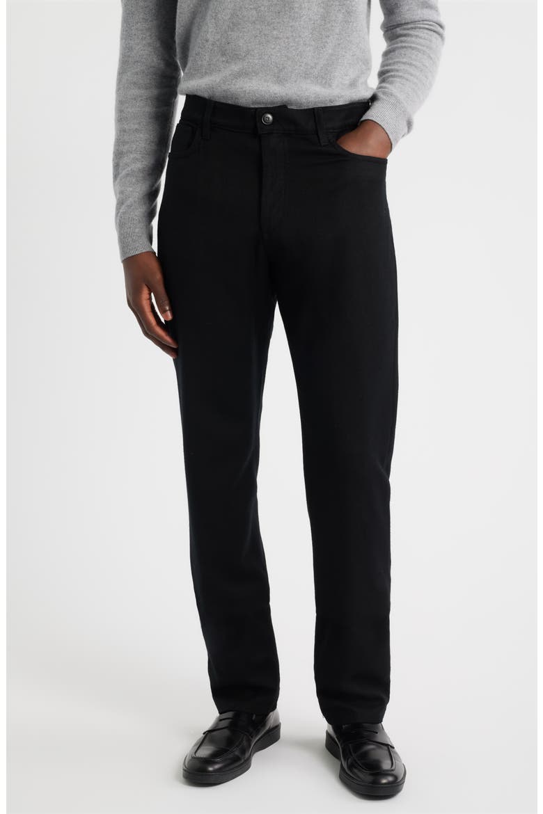 Lightweight Regular Fit Wool Flannel Pants, Main, color, BLACK