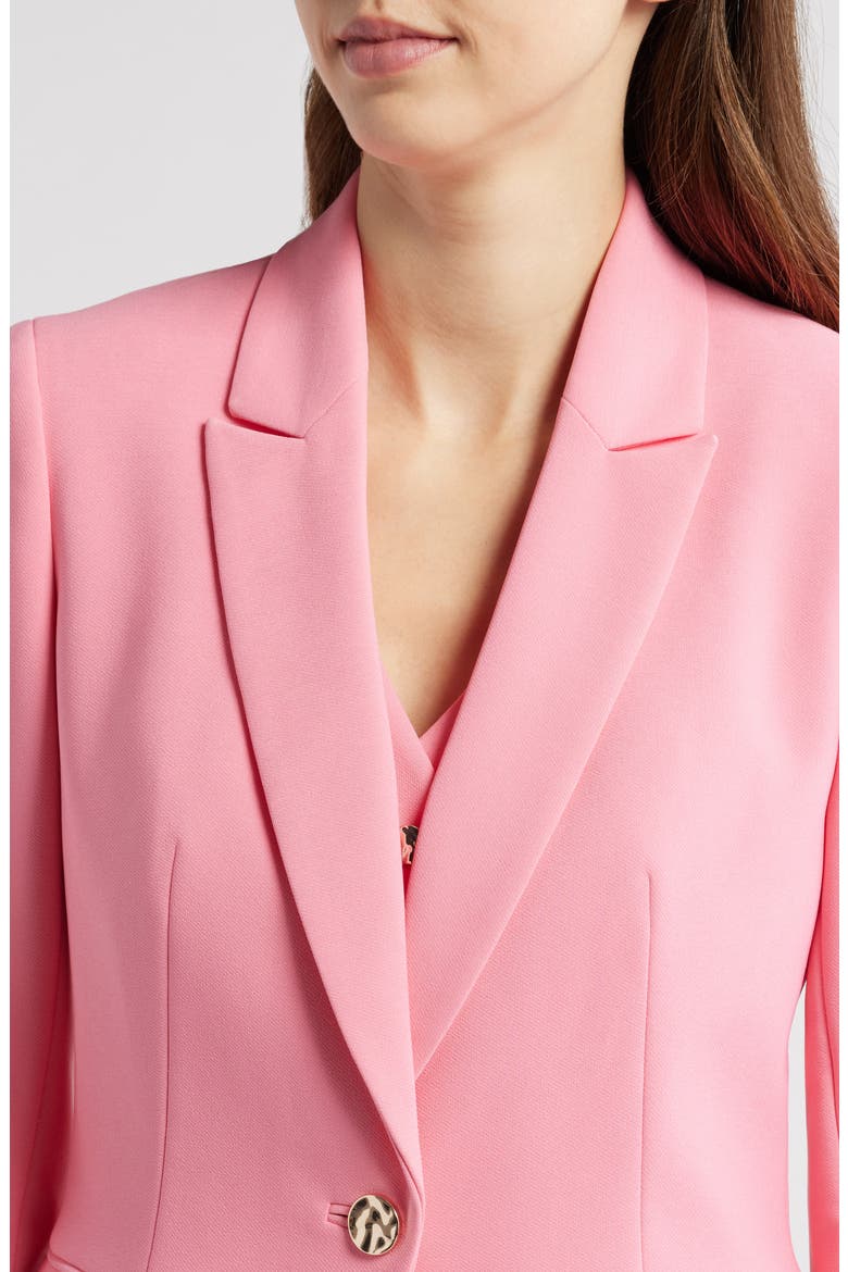 One-Button Stretch Knit Blazer, Alternate, color, PINK DAHLIA