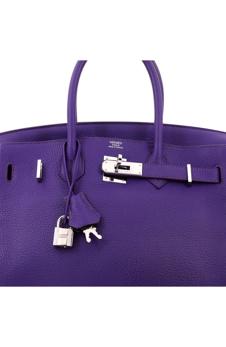 Pre-Owned Hermes Birkin Handbag Purple Clemence with Palladium Hardware 30, Alternate, color, Iris