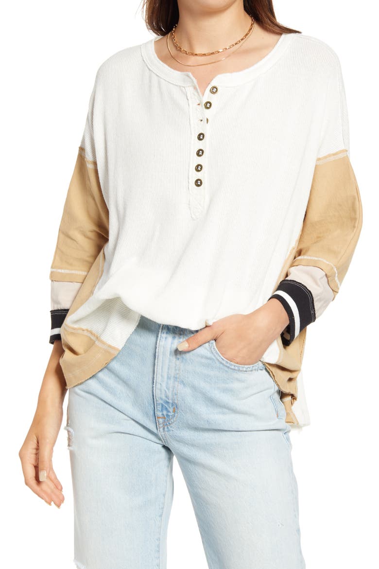 Just Tip It Henley Top, Main, color, NEUTRAL COMBO