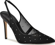 Nine West Feather Rhinestone Mesh Pump