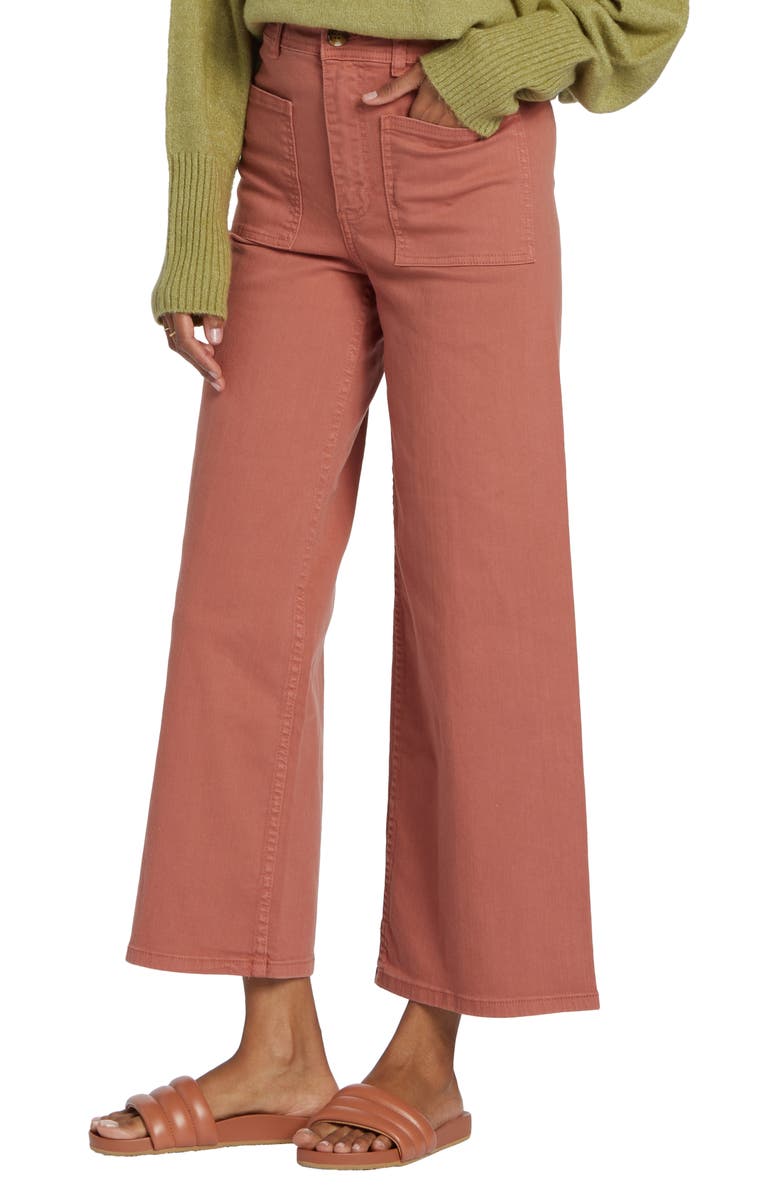 Billabong Free Spirit Wide Leg Ankle Pants, Alternate, color,
