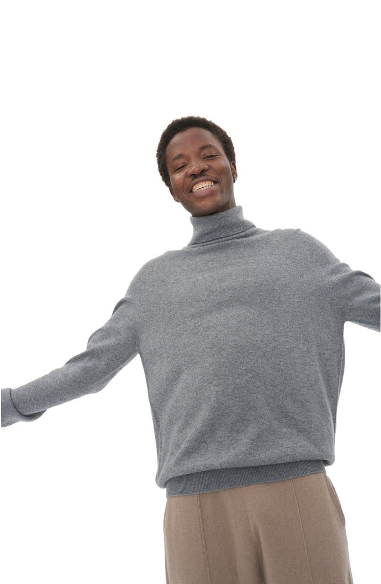 Gobi Cashmere Essential Turtleneck Cashmere Sweater, Alternate, color, Dim Gray