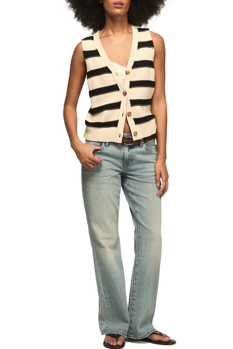 Stripe Sweater Vest, Alternate, color, WHITECAP GRAY