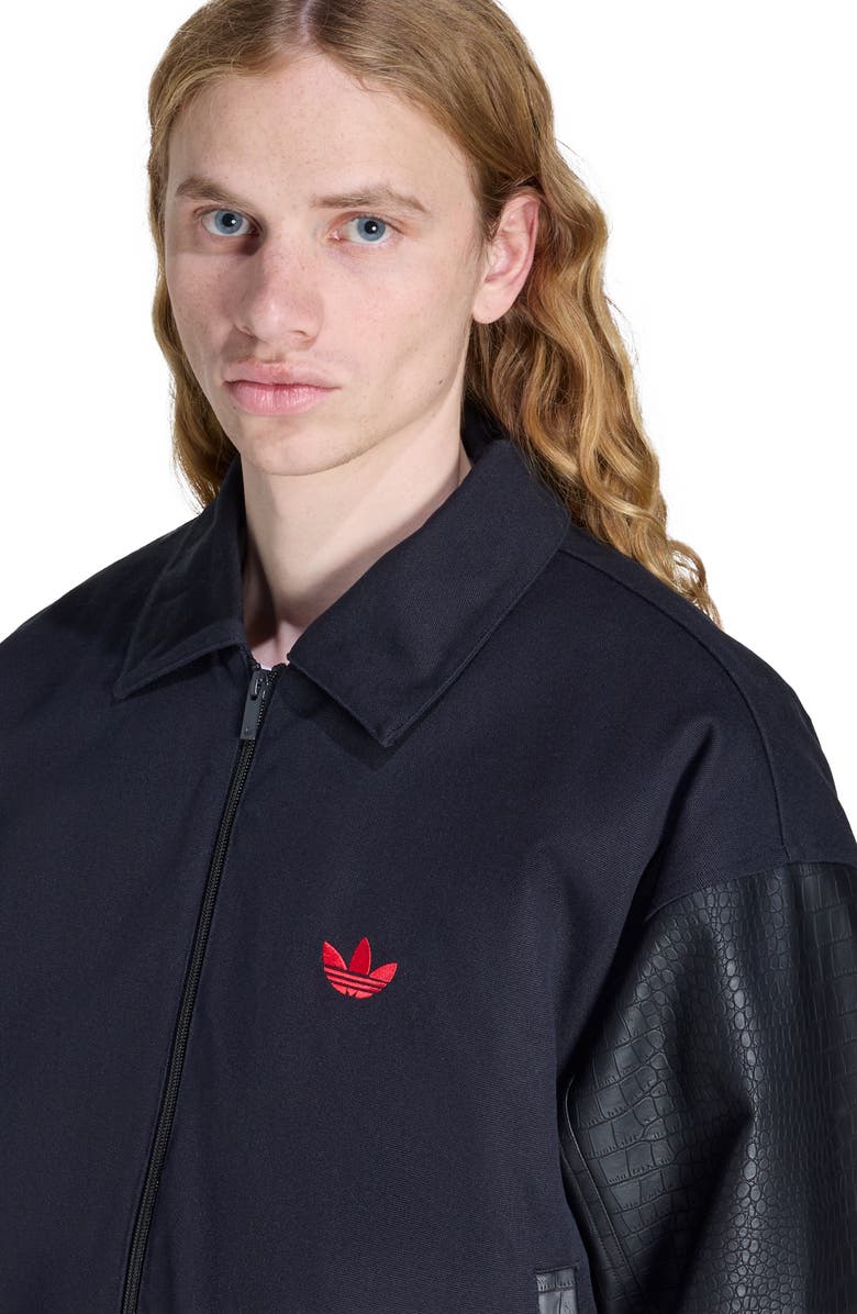 adidas Mixed Media Bomber Jacket, Alternate, color, Black/ /