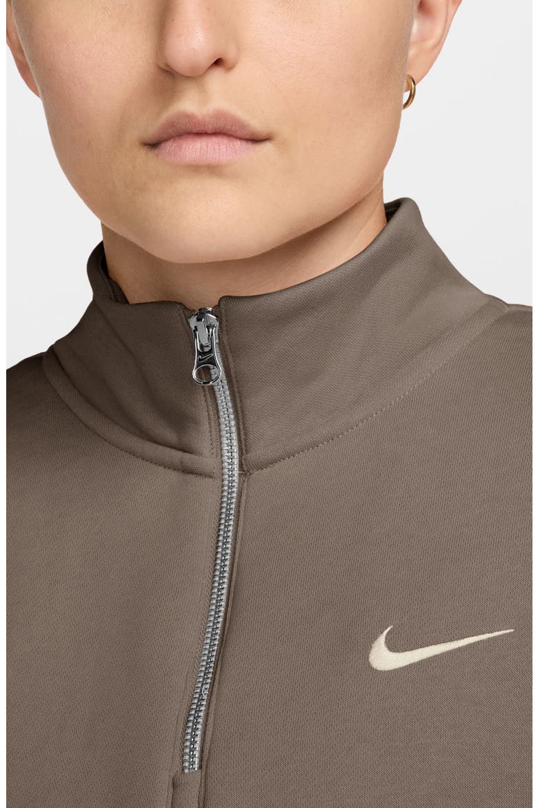 Sportswear Phoenix Oversize Fleece Quarter Zip Top, Alternate, color, 233 MINK BROWN/SAIL