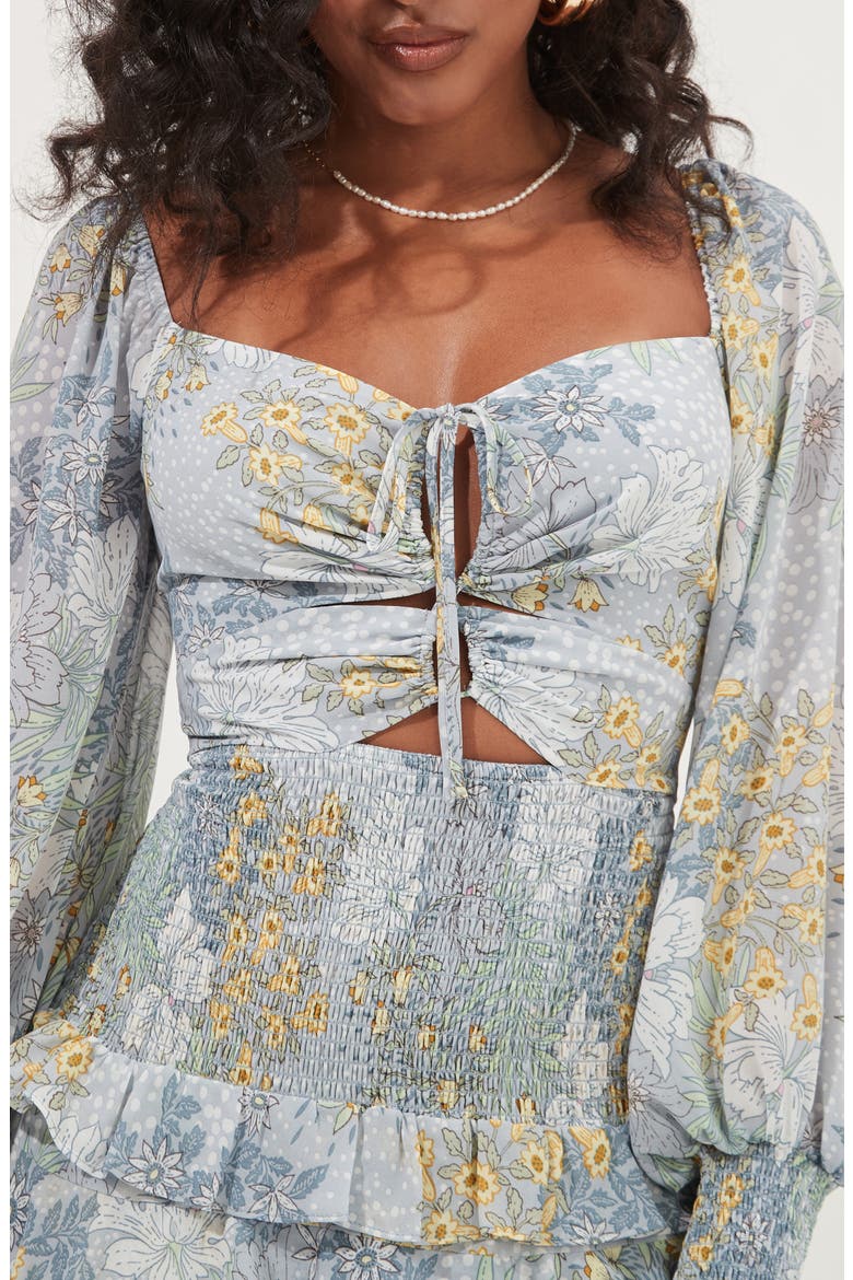 Marietta Floral Smocked Dress, Alternate, color, BLUE MULTI FLORAL