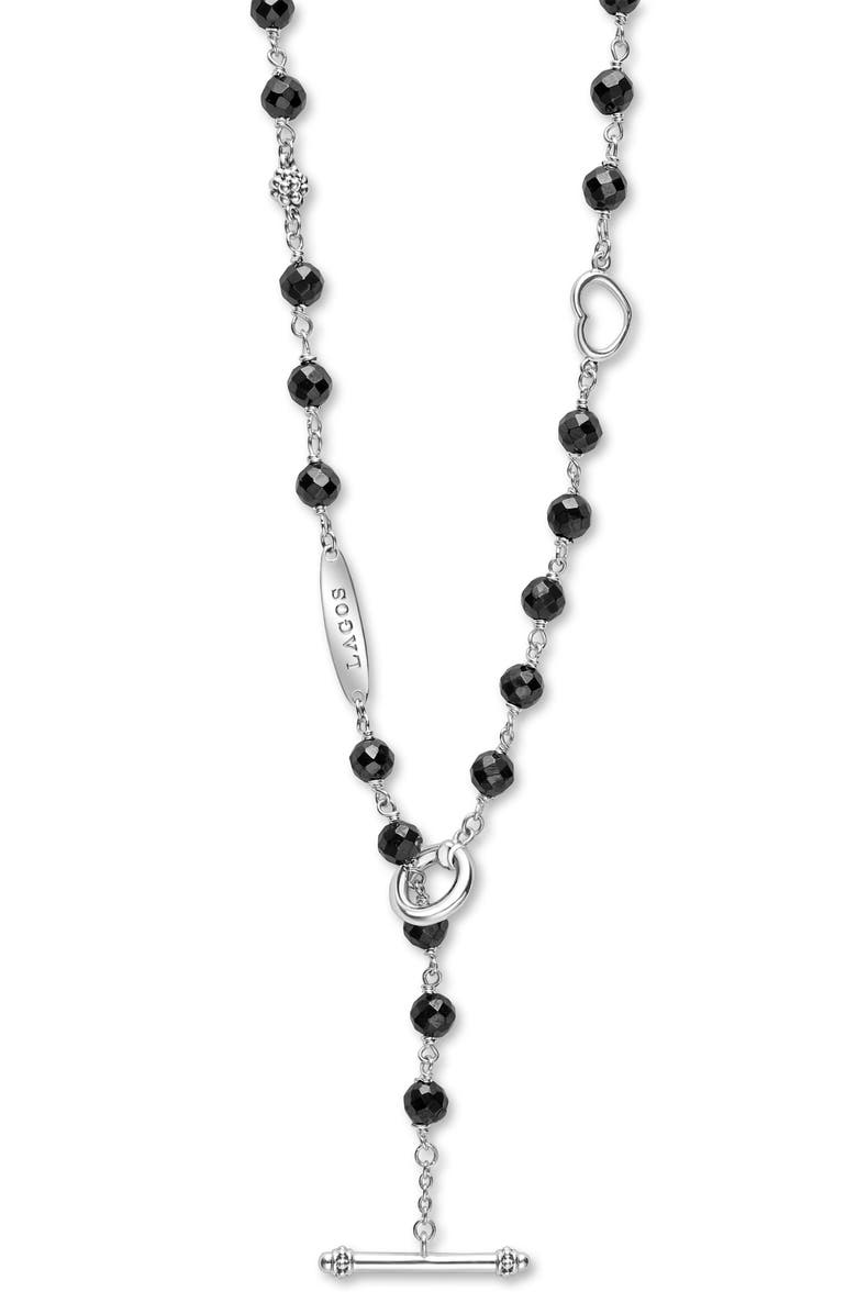LAGOS Caviar Icon Ceramic Beaded Necklace, Alternate, color, Silver