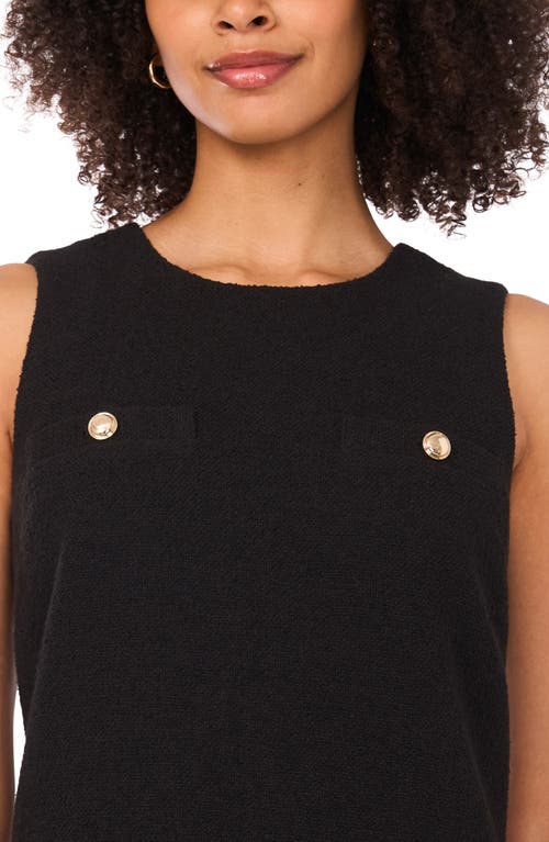 Ted Baker Faux Chest Pocket Bouclé A-line Dress In Black