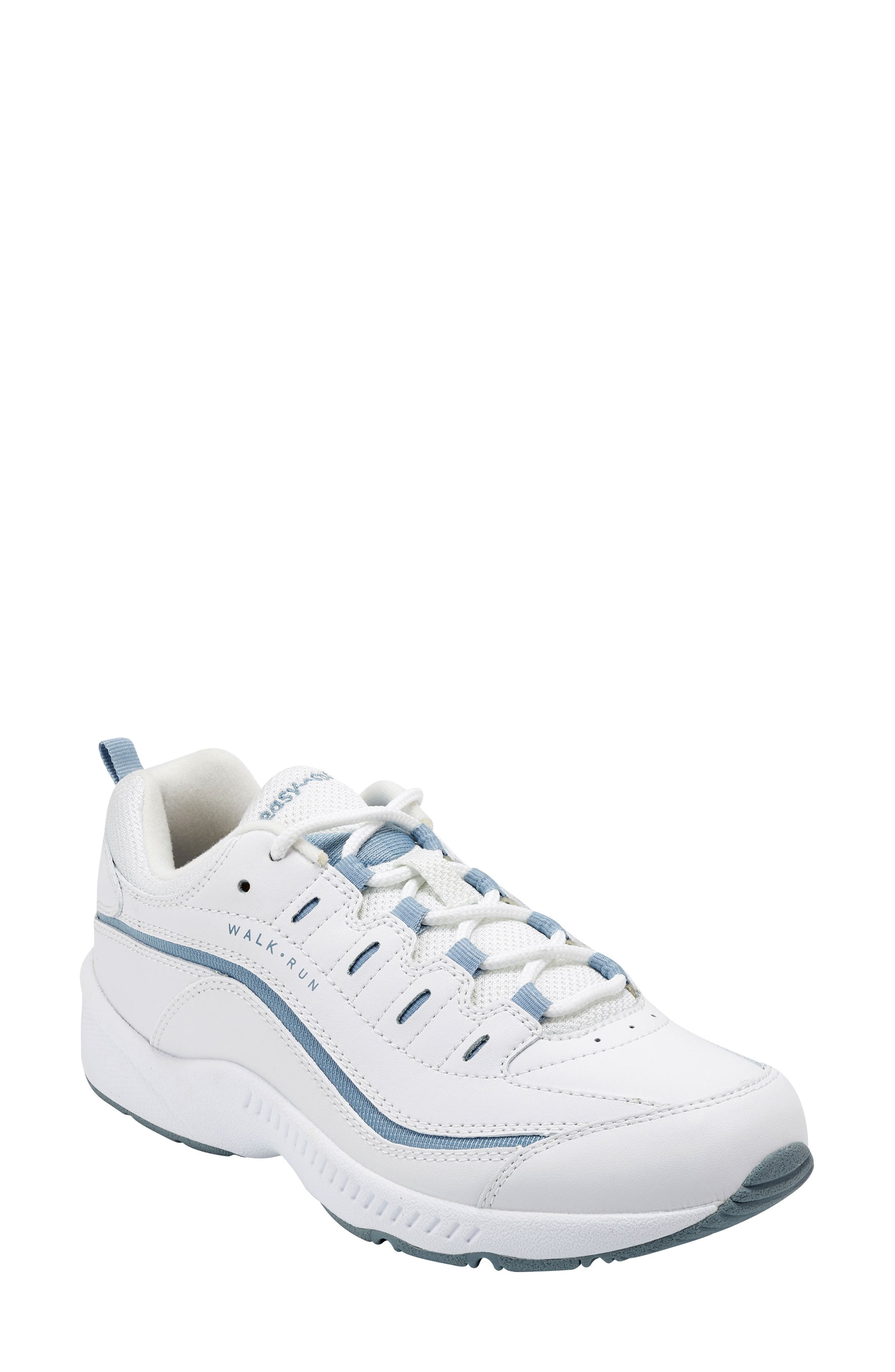  White/ Blue Leather