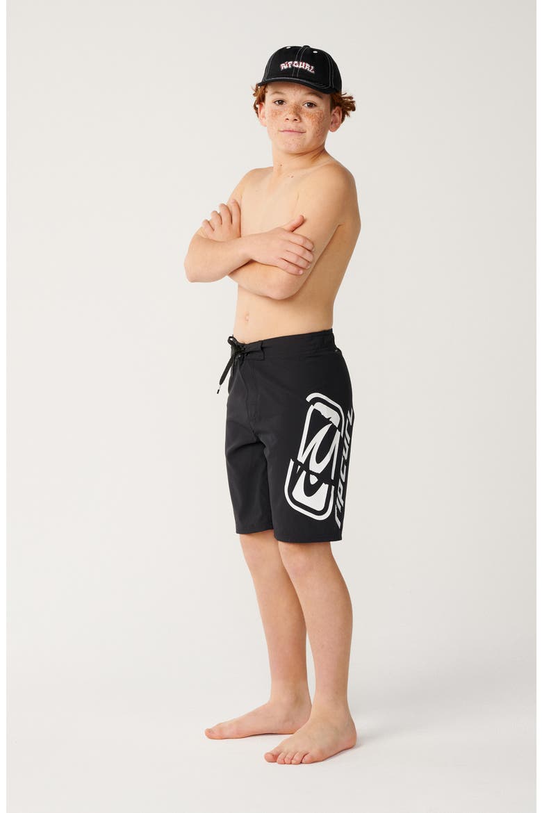 Kids' Mirage Archive Split Board Shorts, Alternate, color, BLACK