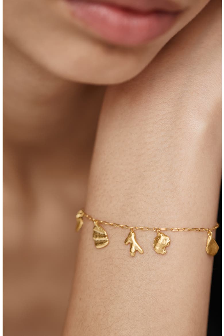 Fragments Asymmetric Charm Bracelet, Alternate, color, 18K GOLD VERMEIL
