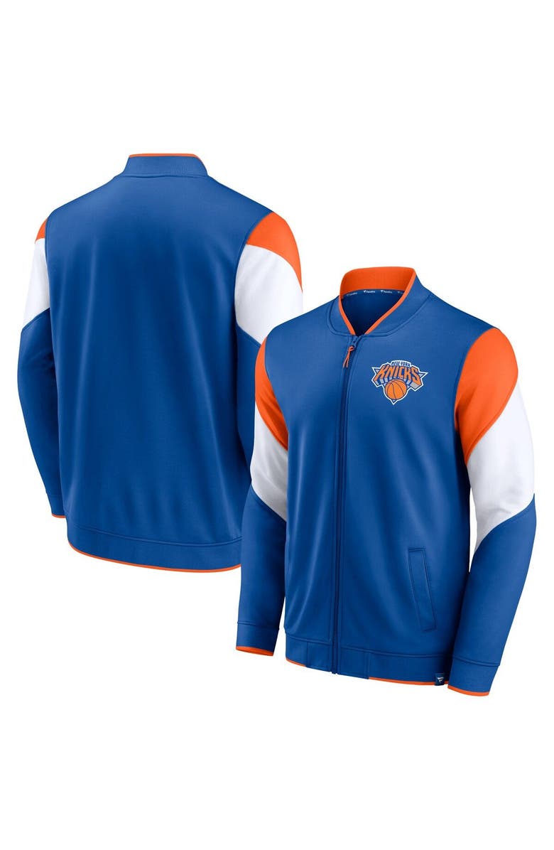 FANATICS Men's Fanatics Branded Blue/Orange New York Knicks League Best Performance Full-Zip Jacket, Main, color, 
